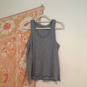 Madewell Navy and White Striped Racerback Tank Top